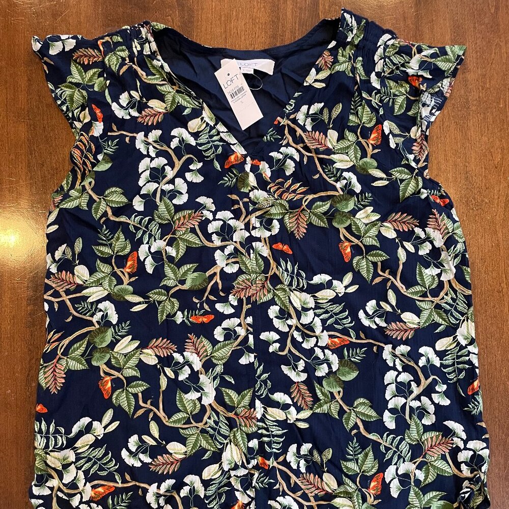 LOFT Women's Flower Pattern Blouse - NWT